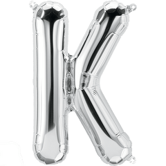 Small 16"  Silver Letter K Balloon S4019 - Pretty Day
