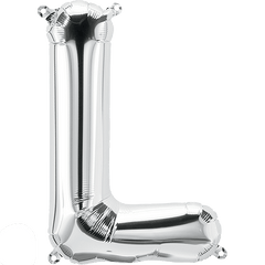 Small 16"  Silver Letter L Balloon S4019 - Pretty Day