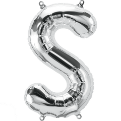 Small 16"  Silver Letter S Balloon S4021 - Pretty Day