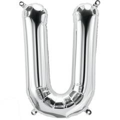 Small 16"  Silver Letter U Balloon S4021 - Pretty Day