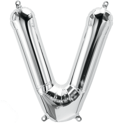 Small 16" Silver Letter V Balloon S4022 - Pretty Day
