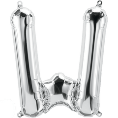 Small 16"  Silver Letter W Balloon S4022 - Pretty Day