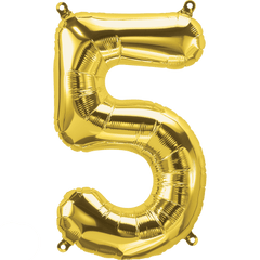 Small 16" Air Fill Only Gold 5 Balloon S4005 - Pretty Day