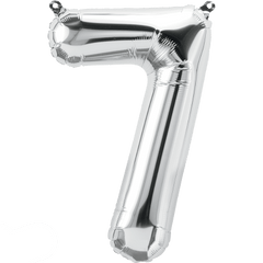 Small 16"  Silver Number 7 Balloon S4009 - Pretty Day