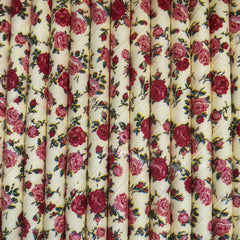 Floral Pattern Yellow Eco Friendly Paper Straws S3125 - Pretty Day