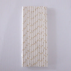 Gold Metallic Star Eco Friendly Paper Straws S1086 - Pretty Day