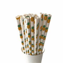 Pineapple Tropical  Eco Friendly Paper Straws S7095 - Pretty Day