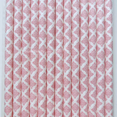 Pink Paisley Eco Friendly Paper Straws S3023 - Pretty Day