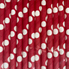 Red and White Polka Dot Eco Friendly Paper Straws S2139 - Pretty Day