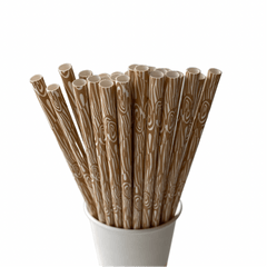 Wood Tree Pattern Eco Friendly Paper Straws S7101 - Pretty Day