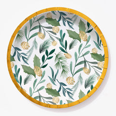 Pinecone Greenery Cocktail Plate 10 pk M1072 - Pretty Day
