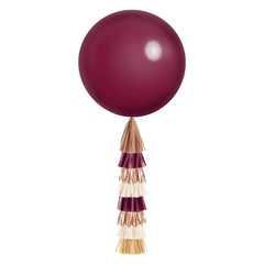 Jumbo Balloon & Tassel Tail - Burgundy & Rose Gold S8081 - Pretty Day