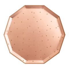 Rose Gold Confetti Dinner Plates- 8 Pack S8061 - Pretty Day