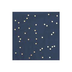 Confetti Paper Napkins Navy & Gold - Small S0143 - Pretty Day