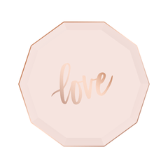 Small Blush "Love" Plates 8pk S4152 - Pretty Day