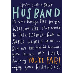 Great Husband Birthday Greeting Card - Pigment - Pretty Day