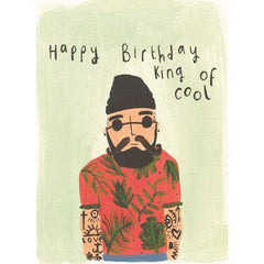 Happy Birthday King Of Cool Greeting Card - Sooshichacha - Pretty Day