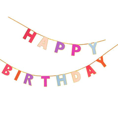 Rose Pink Happy Birthday Garland - 10ft S3051 - Pretty Day