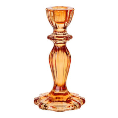 Orange Glass Candlestick  Holder S6032 - Pretty Day