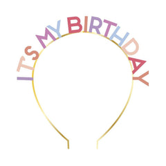 Rose Pink 'It's My Birthday' Metal Headband S0059 - Pretty Day