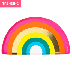 Rainbow Party Plates - 12 Pack S1119 - Pretty Day