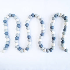 XL Slate Grey Felt Ball Garland S0148 - Pretty Day